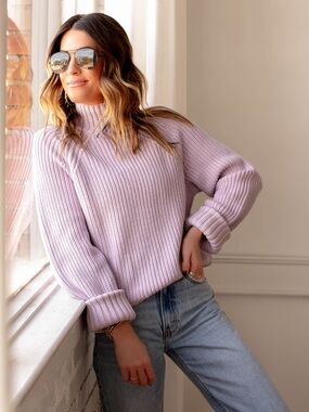 Abercrombie & Fitch x Jen Reed Sweater Lilac Purple Cropped Turtleneck Women S